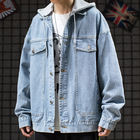 Blue Denim Casual Jeans Men Jackets Long Sleeves 100% Polyester